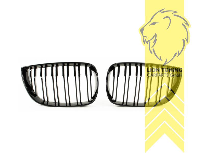 schwarz glänzend, beim Facelift nur passend mit entsprechender M-Paket-Stoßstange des Vorfacelift-Modells, ABS Kunststoff, Eintragungsfrei / als Ersatzteil verwendbar