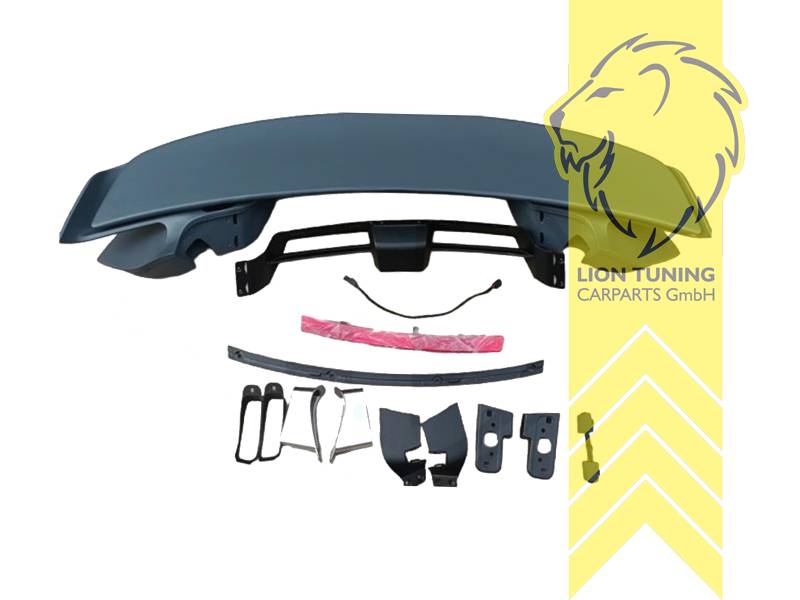 Ersatzteile von äquivalenter Qualität für die Besitzer des Fahrzeugs (entspr. EU-Verordnung 46/2010), inkl. Bremsleuchte, nicht passend für Cabrio, Nur passend für Fahrzeuge mit automatisch ausfahrbarem Heckspoiler, ABS Kunststoff, grau - lackierfähig