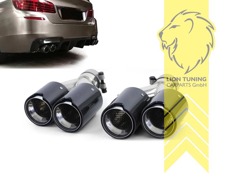63mm, Endrohr duplex, Carbon, nur passend für Fahrzeuge mit M-Paket Stoßstange, Edelstahl