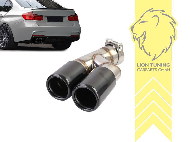 61mm, 2 x 70mm rund / gebördelt, schwarz, 70mm, Nur passend für F-Modell 316d N47N, 318d, 318dX, 320d, 320d ed, 320dX, Nur passend für F-Modell 418d N47N, 420d N47N, 420dX N47N, Edelstahl, Eintragungsfrei / als Ersatzteil verwendbar