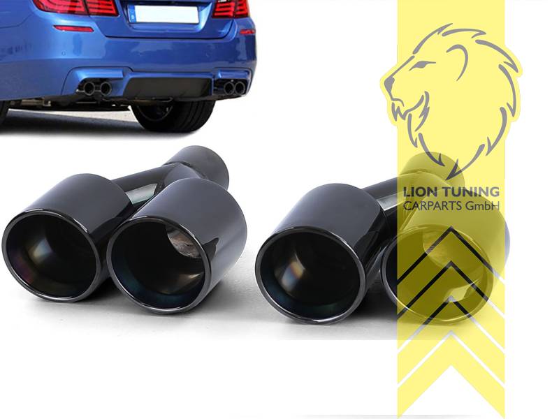 Endrohr duplex, schwarz, Rund, Edelstahl