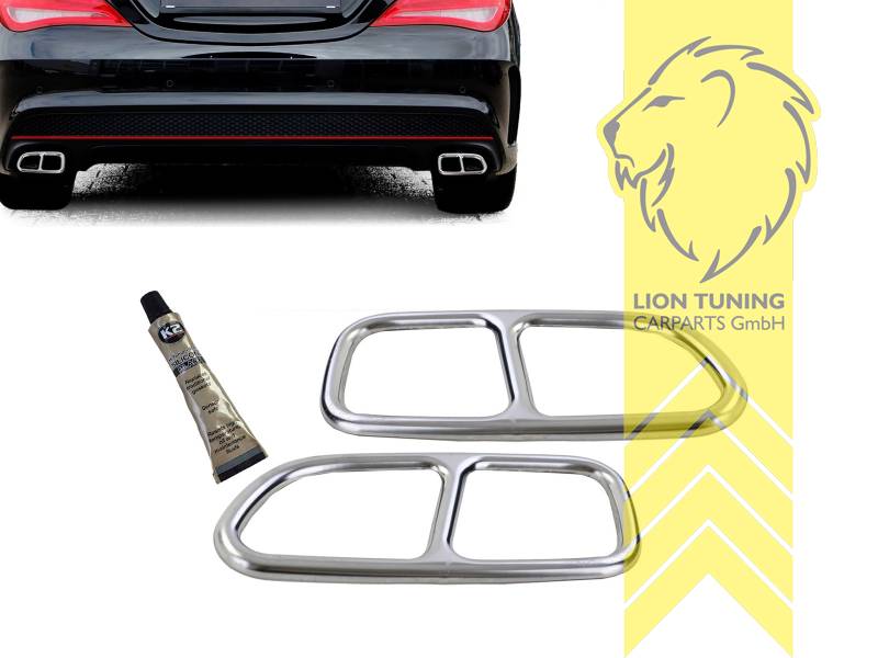 nur für 4 Rohr Diffusor passend, Endrohr duplex, chrom, Oval, Edelstahl