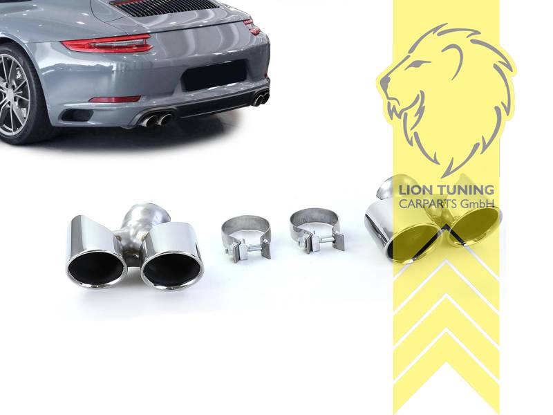nicht passend für Modelle mit werksseitiger Sportauspuffanlage, Endrohr duplex, chrom, Oval, Rund, nur passend für 3.0i 370 PS, Edelstahl