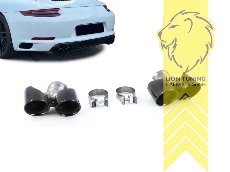 nicht passend für Modelle mit werksseitiger Sportauspuffanlage, Endrohr duplex, schwarz, Oval, Rund, nur passend für 3.0i 370 PS, Edelstahl