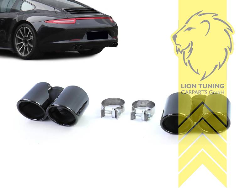 nicht passend für Modelle mit werksseitiger Sportauspuffanlage, Endrohr duplex, schwarz, Oval, Rund, nur passend für 3.4i 350 PS, Edelstahl