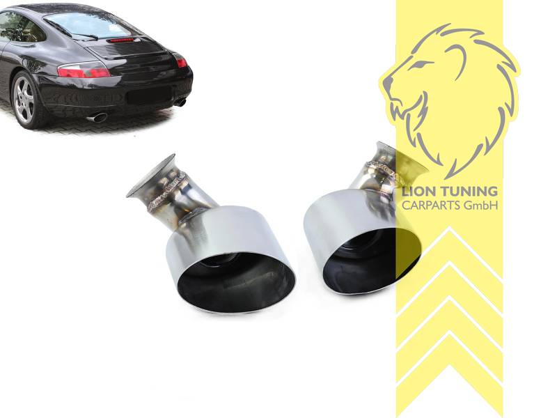 Endrohr duplex, Edelstahl poliert, Oval, nur passend für 3.4 221 KW / 300 PS, Edelstahl