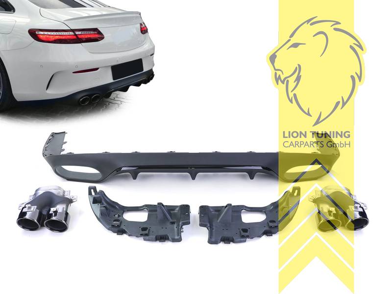 links und rechts in 4-Rohr Optik, schwarz, nur passend für AMG LINE!, Eintragungsfrei / als Ersatzteil verwendbar