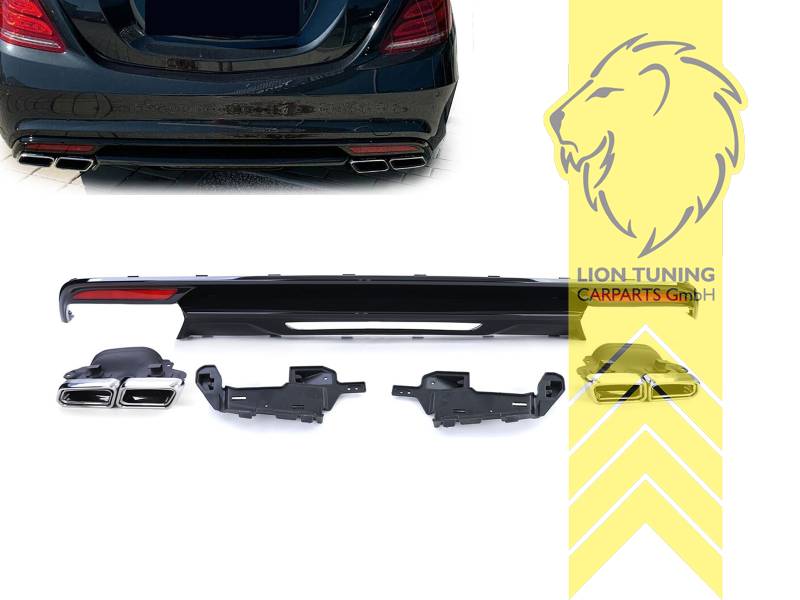 schwarz glänzend, nur passend für AMG Line Stoßstange, ABS Kunststoff, Eintragungsfrei / als Ersatzteil verwendbar