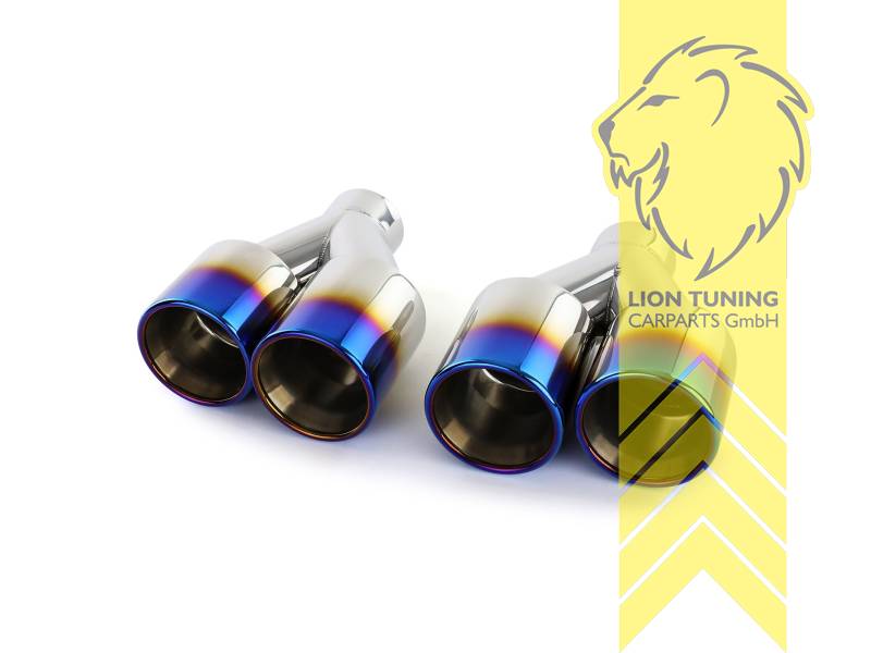 Endrohr duplex, 90mm, Titan geflämmt, Rund, 240mm, Eingangsdurchmesser 60mm, Edelstahl