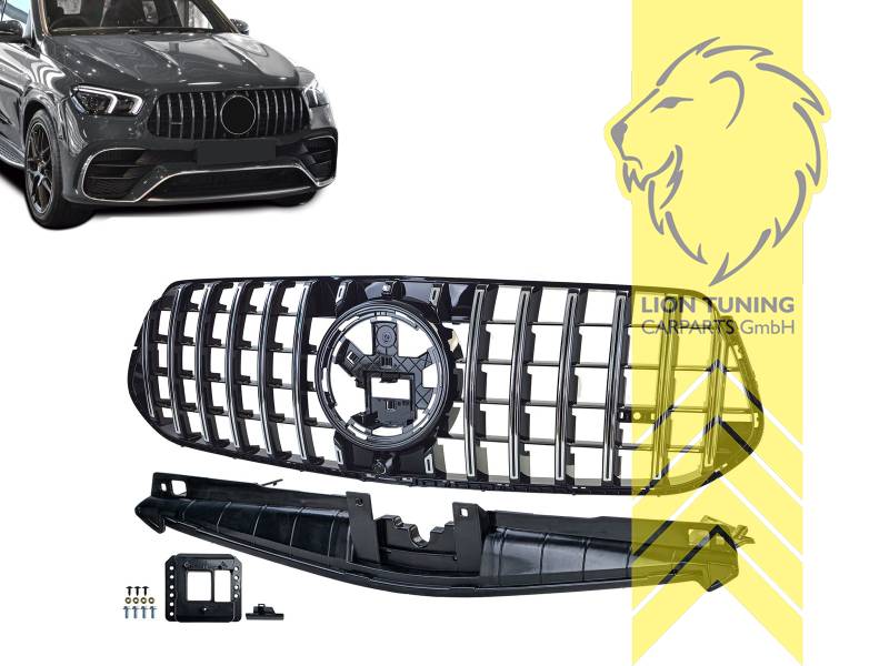 Original Mercedes Emblem wird übernommen, chrom, schwarz glänzend, auch für Modelle mit Kamera-System, ABS Kunststoff, Eintragungsfrei / als Ersatzteil verwendbar