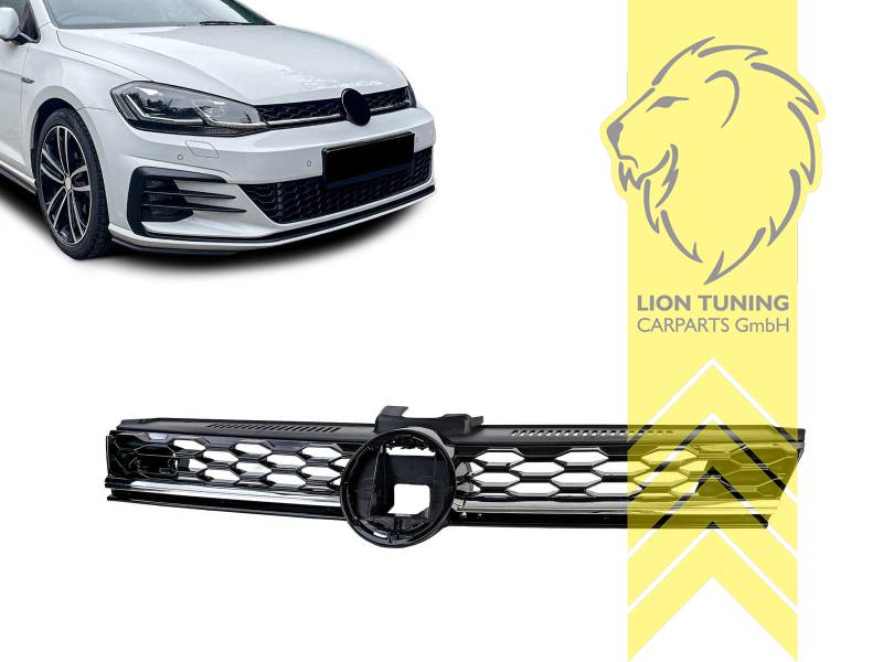 mit Emblemaufnahme, schwarz glänzend, ABS Kunststoff, für Fahrzeuge mit Radar (ACC), Eintragungsfrei / als Ersatzteil verwendbar