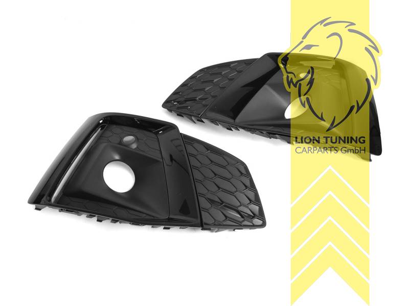 schwarz glänzend, nur passend für S-Line Stoßstange, PP Kunststoff, Eintragungsfrei / als Ersatzteil verwendbar