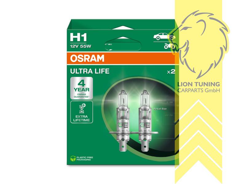 Halogen, H1, 55W, 12 V, Eintragungsfrei / mit E-Prüfzeichen