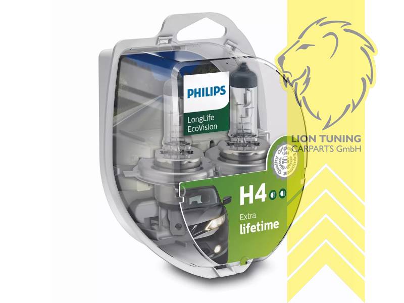 Halogen, H4, 55W, 60W, 12 V, Eintragungsfrei / mit E-Prüfzeichen
