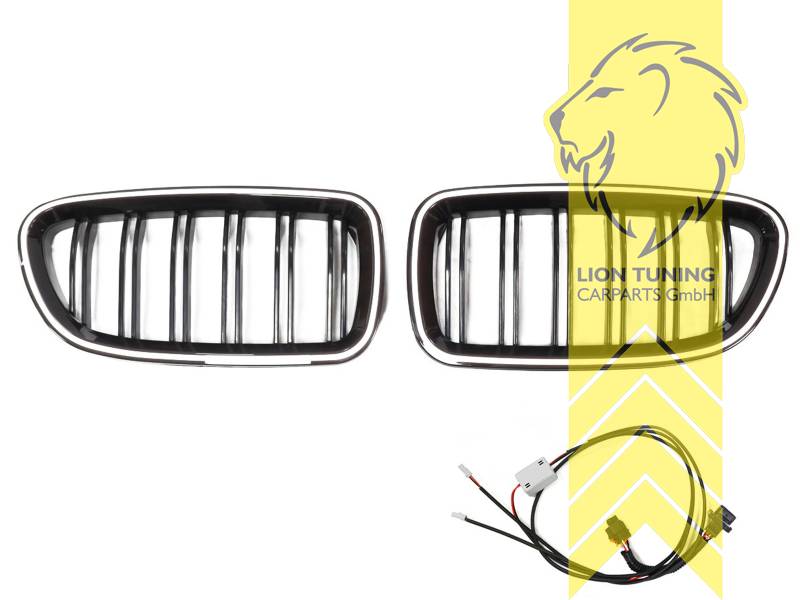 LED, schwarz glänzend, inkl. LED Tagfahrlicht, ABS Kunststoff, Eintragungsfrei / mit E-Prüfzeichen