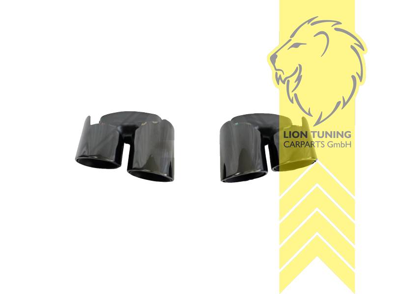 schwarz glänzend, Endrohr duplex, schwarz, schwarz glänzend, Edelstahl