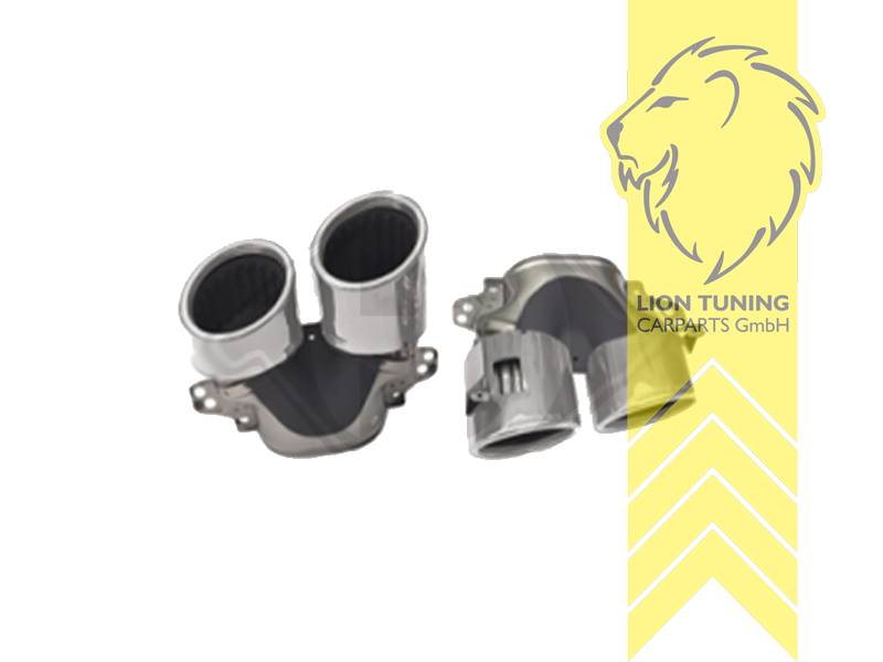 Endrohr duplex, chrom, Rechteckig, Edelstahl