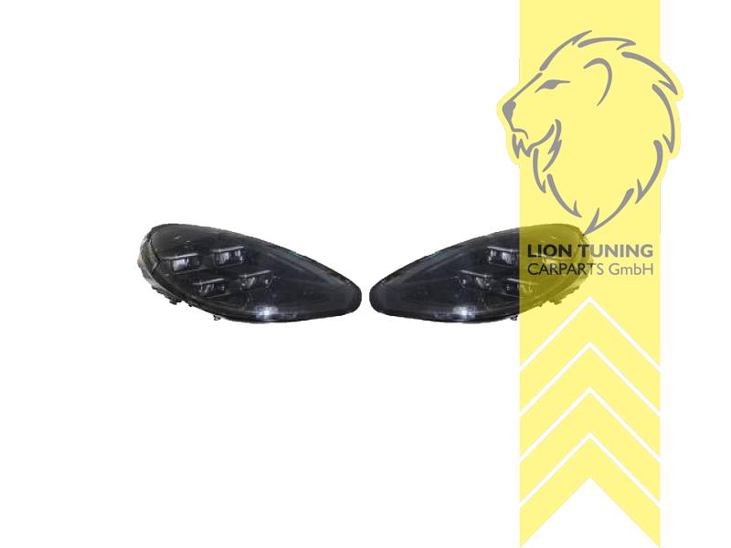 LED, mit LED Blinker, schwarz, LED Abblendlicht / LED Fernlicht, elektrisch verstellbar - Stellmotor integriert, Eintragungsfrei / mit E-Prüfzeichen, Eintragungsfrei / mit R87 Zulassung als Tagfahrlicht