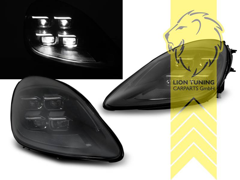 LED, mit LED Blinker, schwarz, LED Abblendlicht / LED Fernlicht, elektrisch verstellbar - Stellmotor integriert, Eintragungsfrei / mit E-Prüfzeichen, Eintragungsfrei / mit R87 Zulassung als Tagfahrlicht