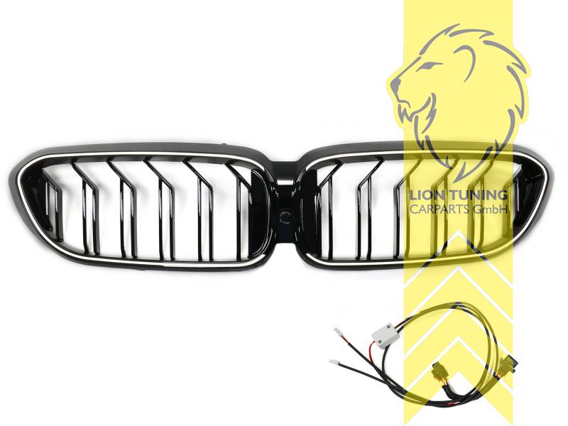 LED, schwarz glänzend, inkl. LED Tagfahrlicht, für Fahrzeuge mit Kamera-System, ABS Kunststoff, Eintragungsfrei / mit E-Prüfzeichen