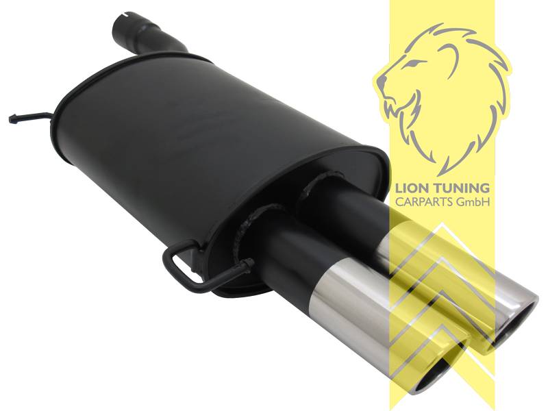 2 x 76mm SR-Design, Endrohr doppel, 76mm, Rund, Metall / Stahl, Eintragungsfrei / mit ABE