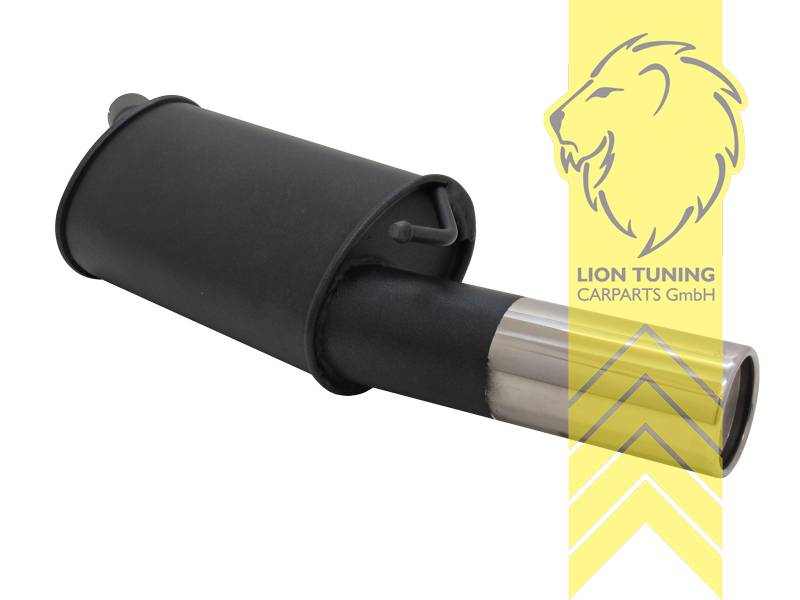 1 x 90mm, Endrohr single, 90mm, Rund, Metall / Stahl, Eintragungsfrei / mit ABE