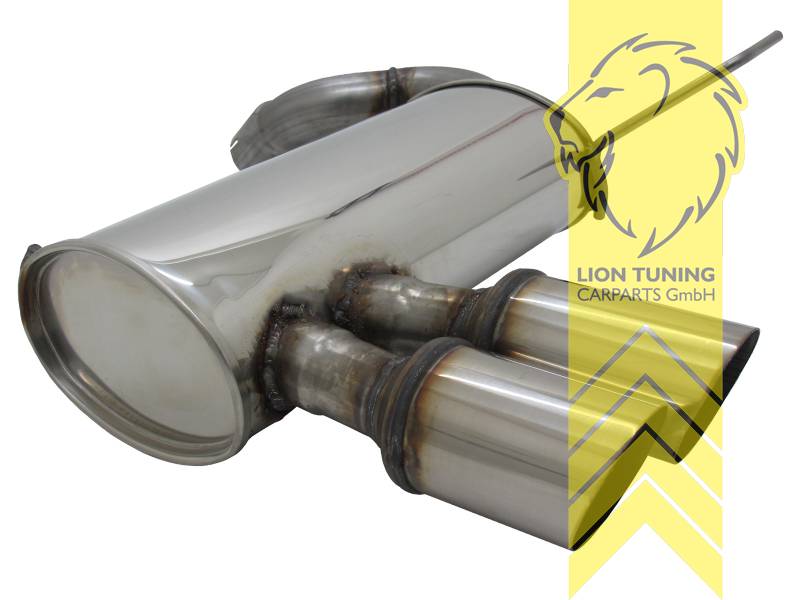 2 x 76mm MS-Design, Endrohr doppel, 76mm, Rund, Edelstahl, Eintragungsfrei / mit ABE