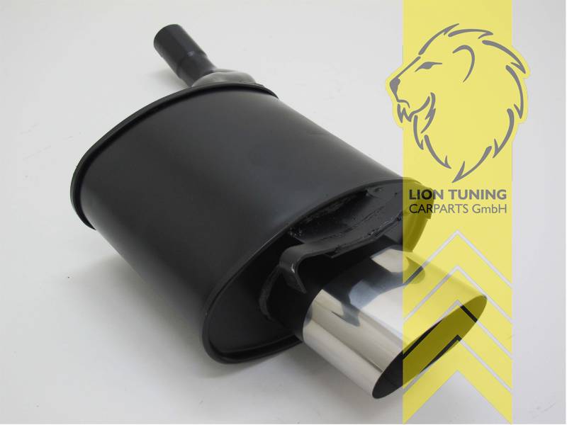 135 x 75 mm Oval, Endrohr single, 75x135mm, Oval, Stoßstangenausschnitt muss vergrößert werden, Metall / Stahl, 200 / 200K / 230 / 230K, Eintragungsfrei / mit ABE