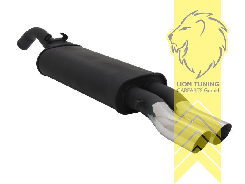 2 x 60mm, Endrohr doppel, 60mm, Rund, nicht für 16V, G60, Syncro, Metall / Stahl, 1.1 / 1.3 / 1.6 / 1.8 / 1.6D, Eintragungsfrei / mit ABE