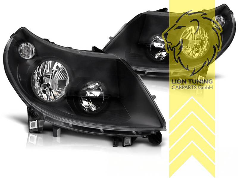 Halogen, schwarz, Blinkerbirnen BAU15S, Abblendlicht H7 / Fernlicht und Tagfahrlicht in einer Birne H15, elektrisch verstellbar - Stellmotor integriert, Eintragungsfrei / mit E-Prüfzeichen