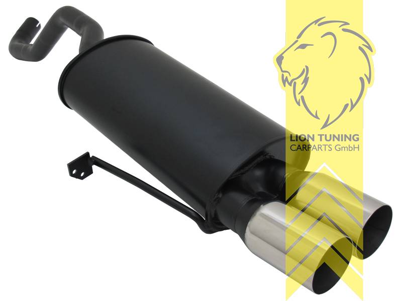 2 x 76mm MS-Design, Endrohr doppel, 76mm, Rund, Metall / Stahl, Eintragungsfrei / mit ABE