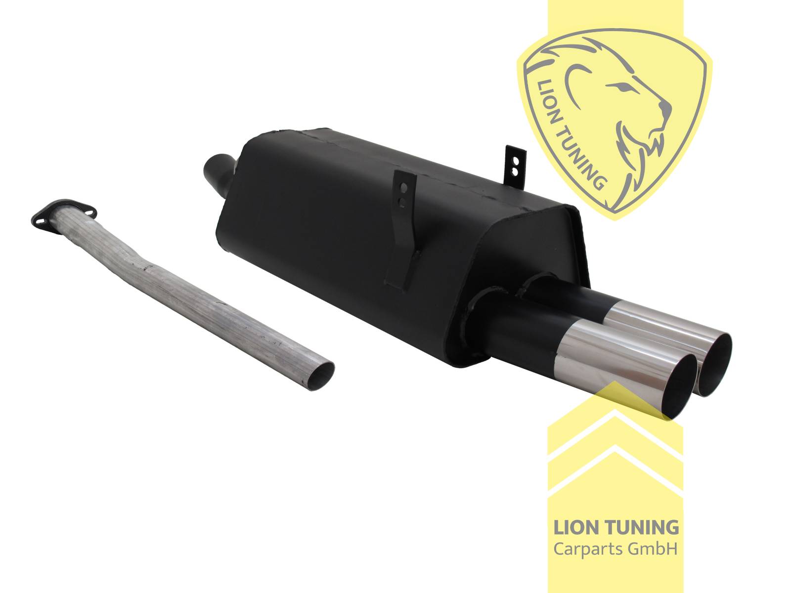 2 x 76mm RL-Design, Endrohr doppel, 76mm, Rund, Metall / Stahl, 320i / 320i 24V / 323i, Eintragungsfrei / mit ABE