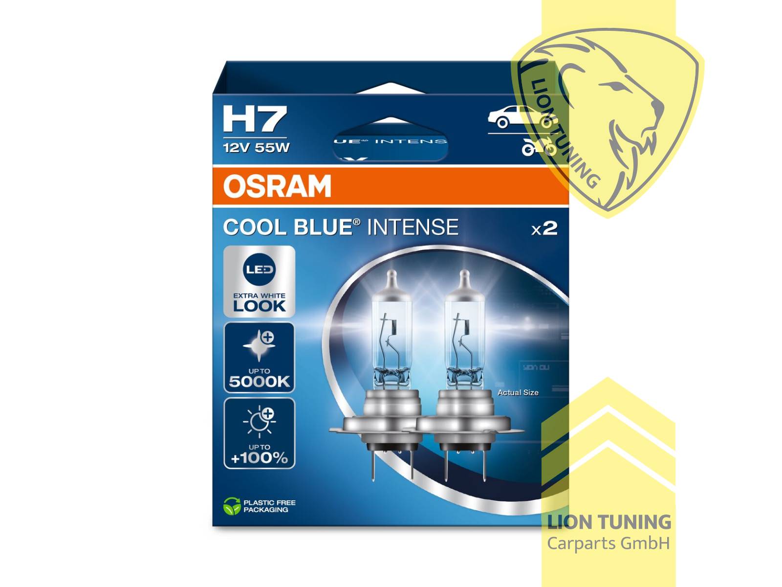 Halogen, 5000K, H7, 55W, Scheinwerfer, 12 V, Eintragungsfrei / mit E-Prüfzeichen