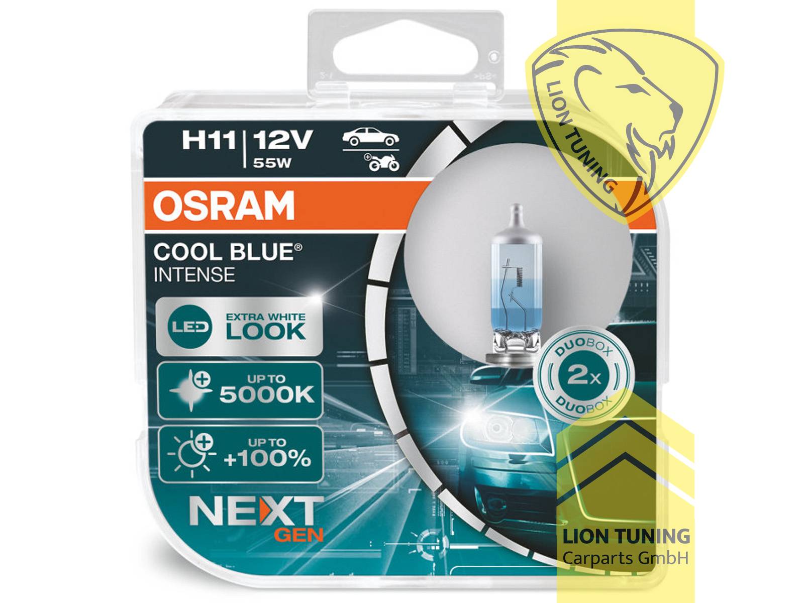 Halogen, 5000K, H11, 55W, Scheinwerfer, 12 V, Eintragungsfrei / mit E-Prüfzeichen