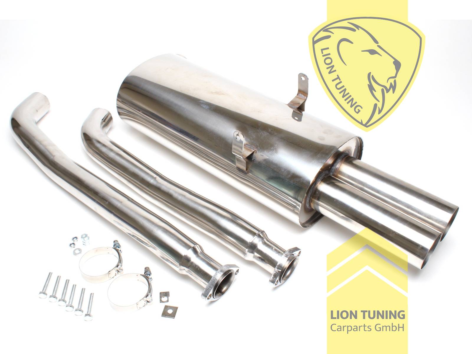 2 x 76mm scharf, Endrohr doppel, 76mm, Rund, Edelstahl, nur passend für 325i / 328i, Eintragungsfrei / mit ABE