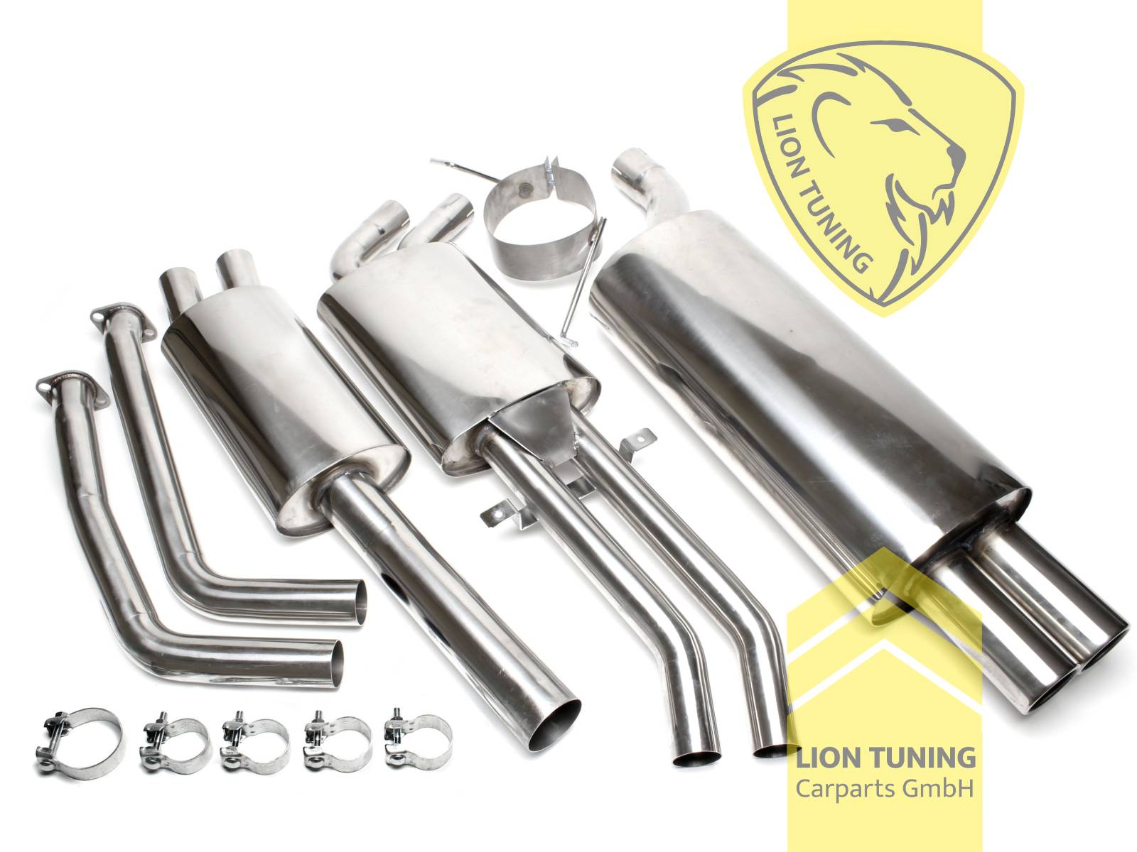 2 x 76mm rund / gebördelt, Endrohr doppel, 76mm, Rund, nicht passend für M3, Compact, Diesel, Allrad, Nur passend für Motorcode M52, Edelstahl, nur passend für 6 Zylinder 320 110KW / 323i 125KW / 328i 142KW, Eintragungsfrei / mit ABE