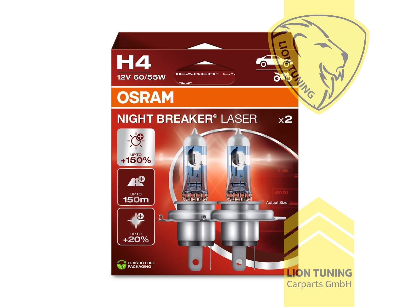 Halogen, 3500K, H4, 60W, Scheinwerfer, 12 V, Eintragungsfrei / mit E-Prüfzeichen