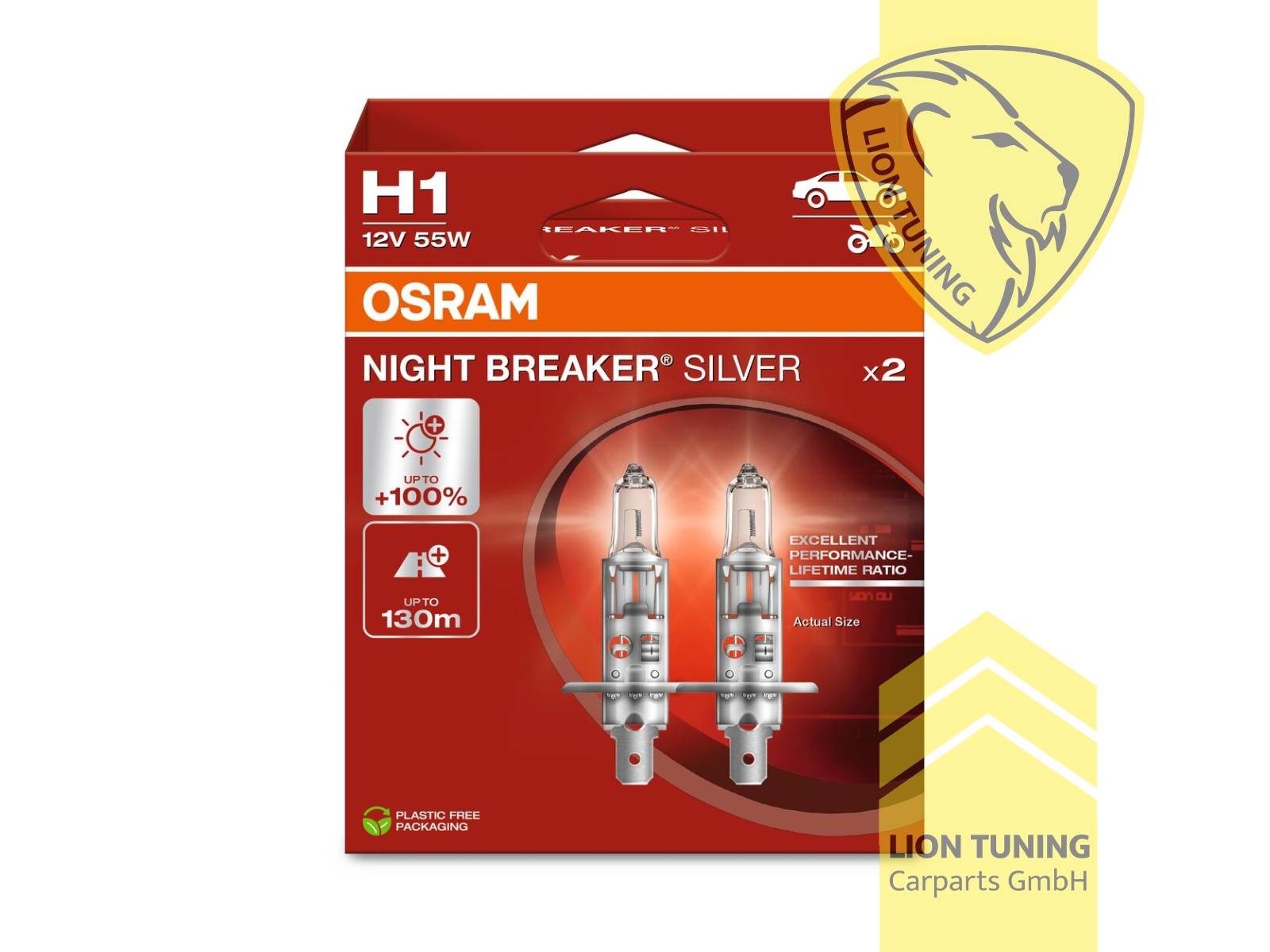 Halogen, 3500K, H1, 55W, Scheinwerfer, 12 V, Eintragungsfrei / mit R87 Zulassung als Tagfahrlicht