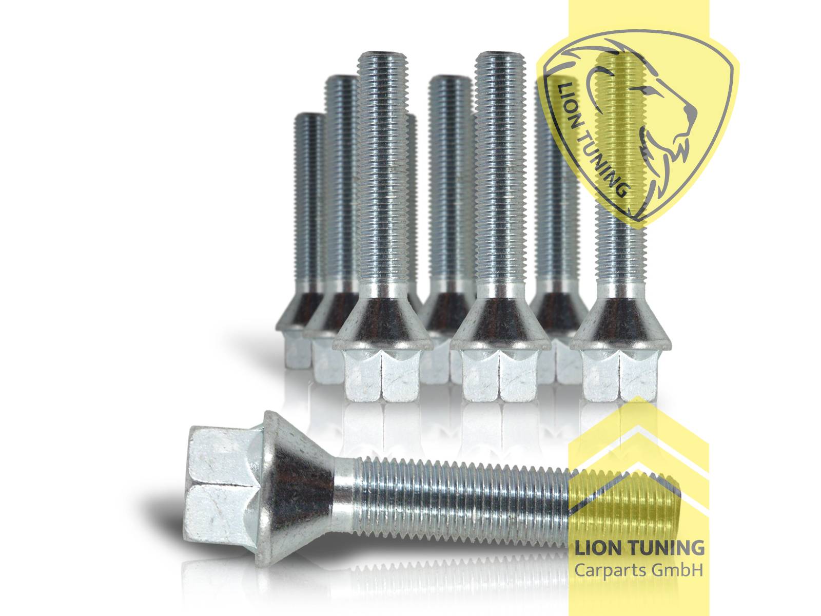 silber, 10.9, M14x1,5, Kegelbund, Metall / Stahl, 33 mm