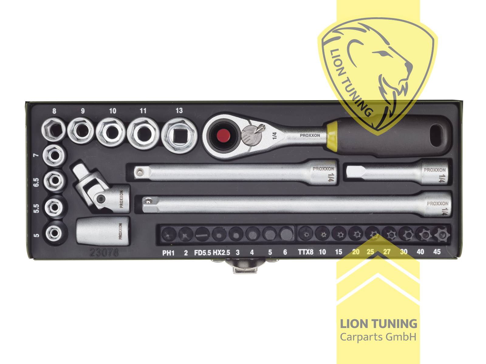 für 1/4 Zoll Vierkantantrieb (6,3 mm), silber, 1/4 Zoll, Proxxon, Chrom-Vanadium-Stahl