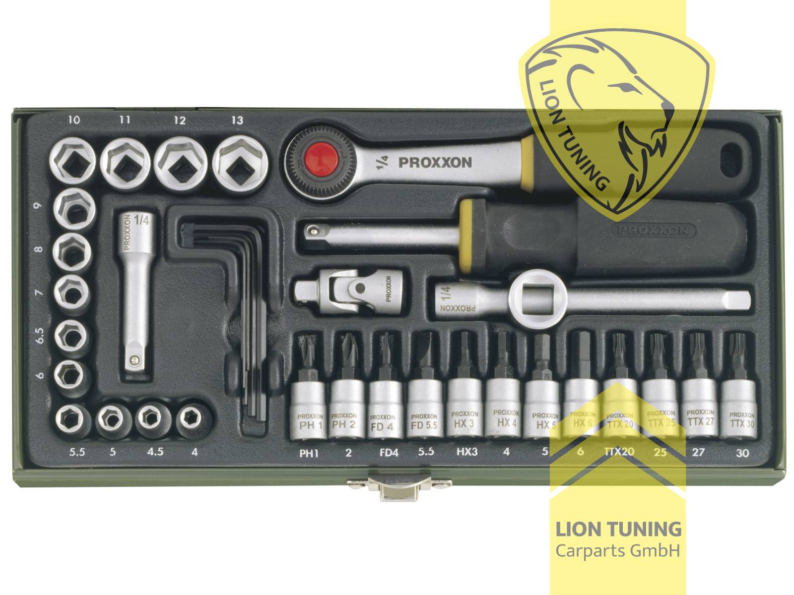 für 1/4 Zoll Vierkantantrieb (6,3 mm), silber, 1/4 Zoll, Proxxon, Chrom-Vanadium-Stahl