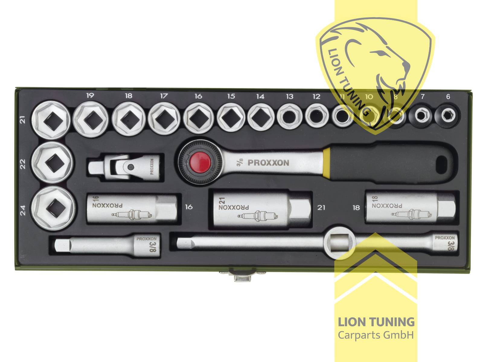 für 3/8 Zoll Vierkantantrieb (9,5 mm), silber, 3/8 Zoll, Proxxon, Chrom-Vanadium-Stahl