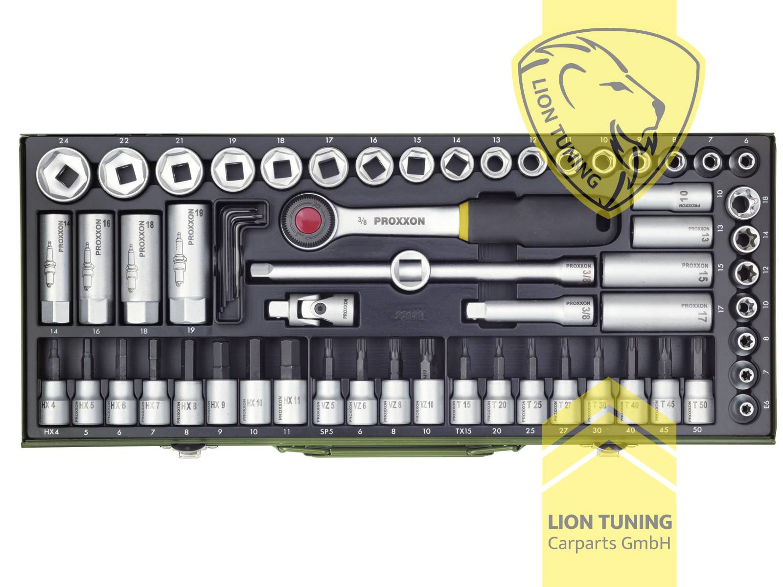 für 3/8 Zoll Vierkantantrieb (9,5 mm), silber, 3/8 Zoll, Proxxon, Chrom-Vanadium-Stahl