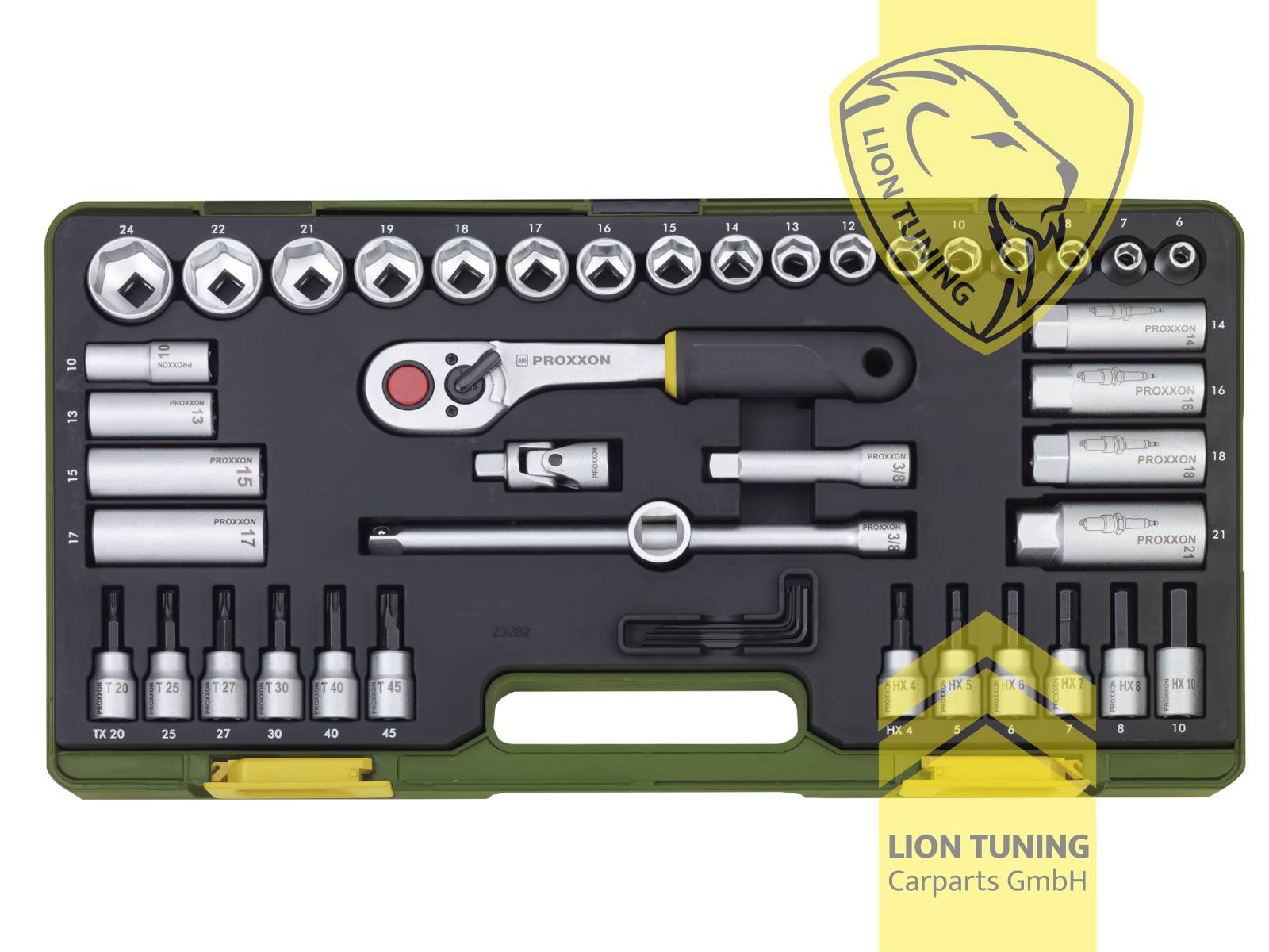 für 3/8 Zoll Vierkantantrieb (9,5 mm), silber, 3/8 Zoll, Proxxon, Chrom-Vanadium-Stahl