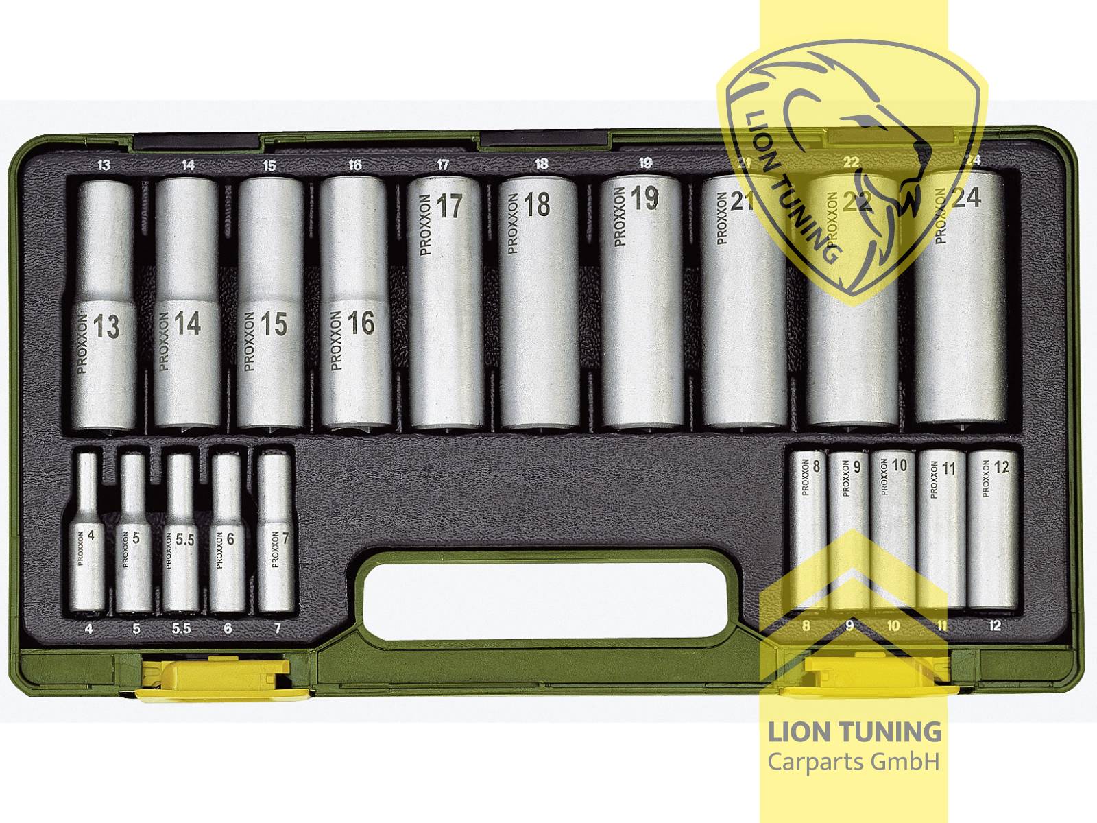 für 1/2 Zoll Vierkantantrieb (12,5 mm), für 1/4 Zoll Vierkantantrieb (6,3 mm), silber, 1/2 Zoll, 1/4 Zoll, Proxxon, Chrom-Vanadium-Stahl