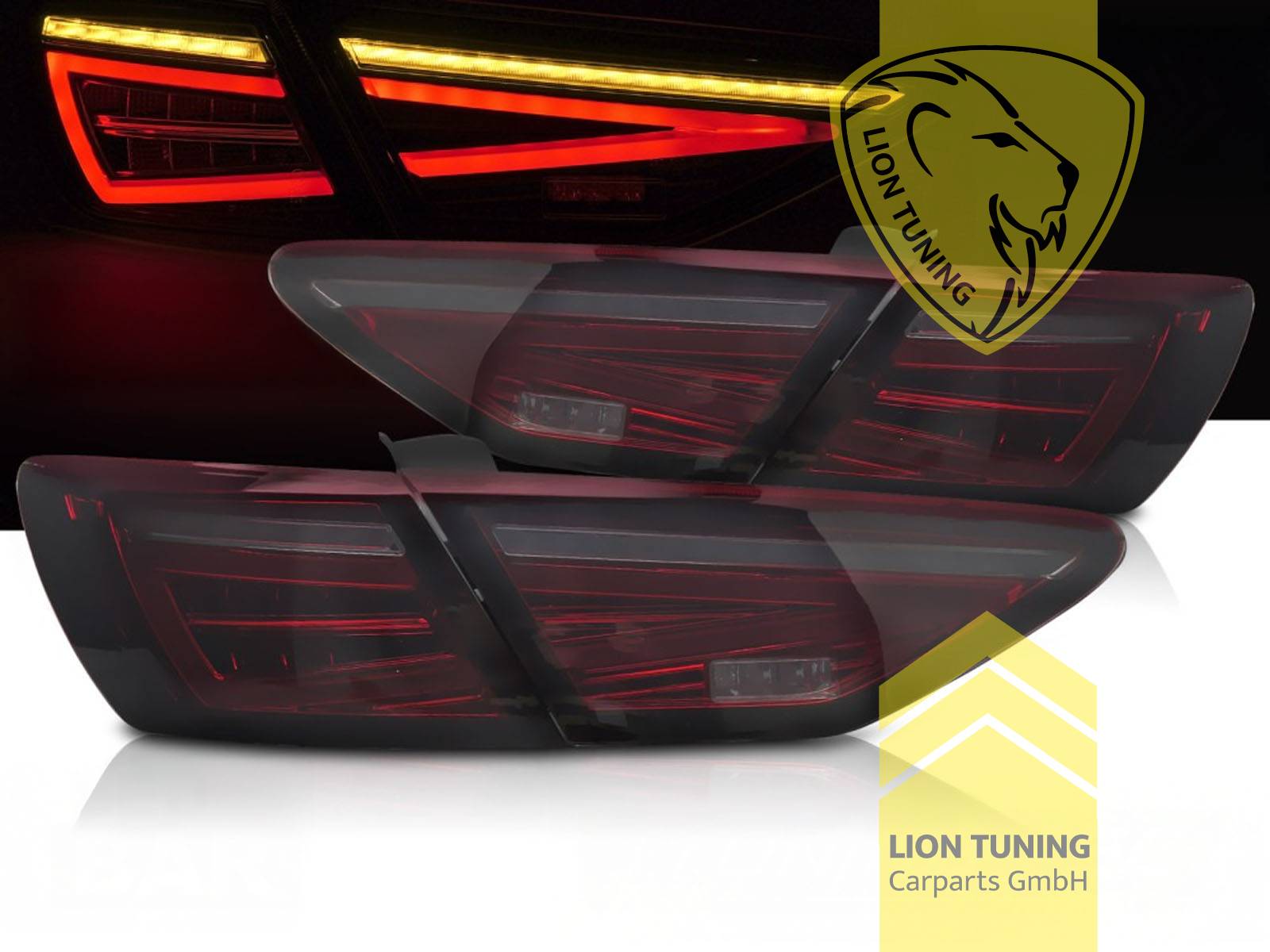 LED, mit LED Blinker, dynamischer LED Blinker, smoke, rot, Nur passend bei Fahrzeugen mit original LED Rückleuchten, Eintragungsfrei / mit E-Prüfzeichen