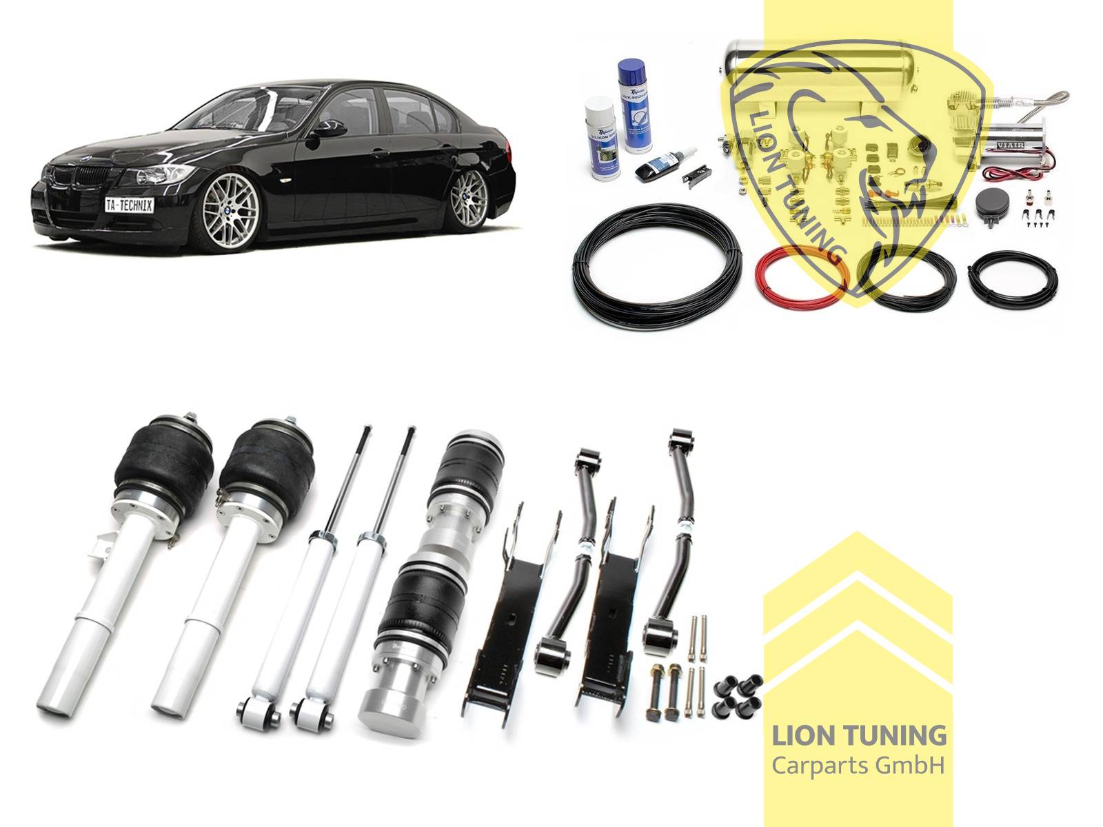 11,5L Tank chrom / ViAir Kompressor chrom, fest, weiss, nicht passend für xDrive, Stahl verzinkt, Eintragungspflichtig / Teilegutachten wird nach Kauf spezifisch ausgestellt
