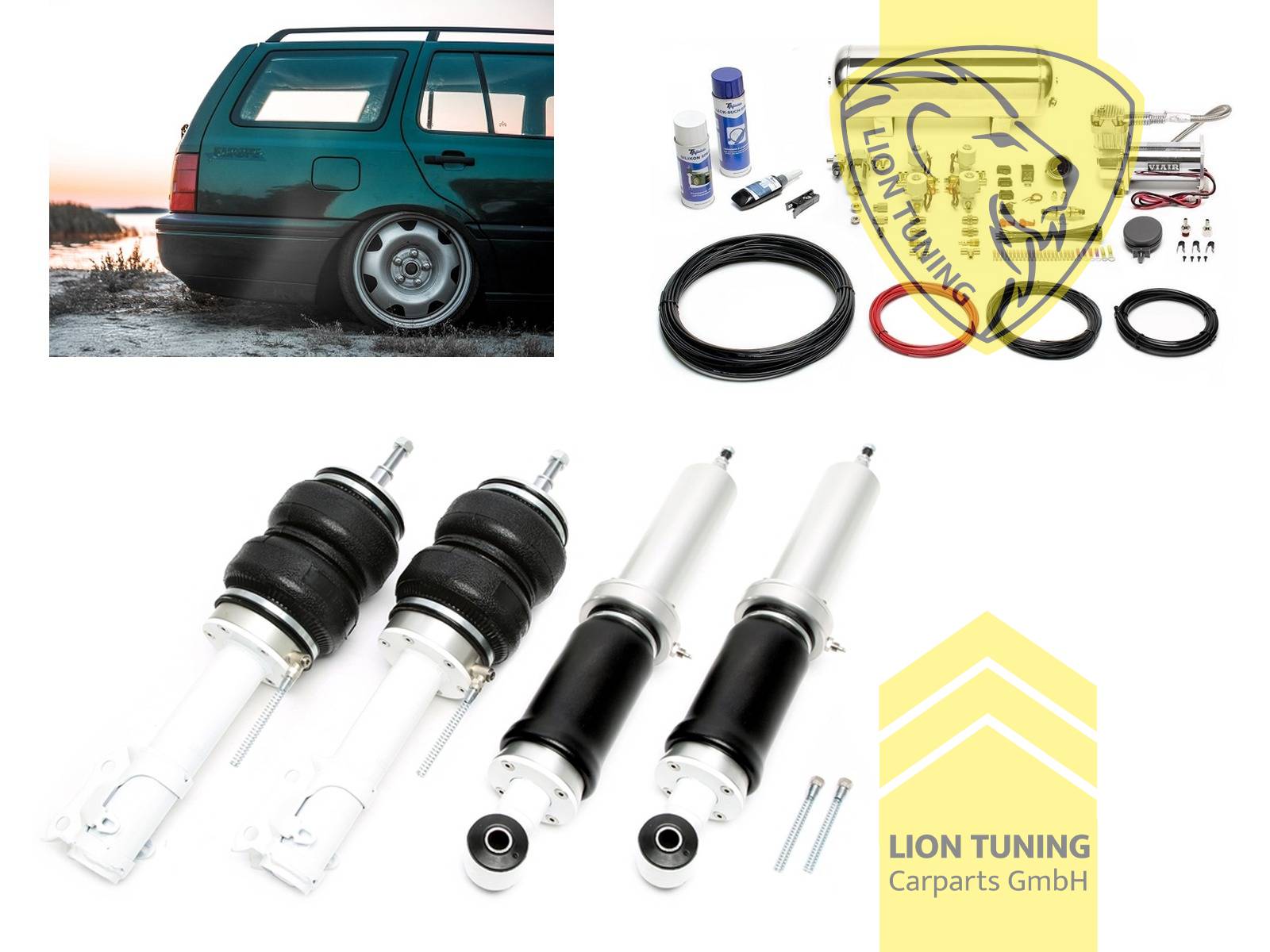 11,5L Tank chrom / ViAir Kompressor chrom, fest, weiss, nicht für Syncro, Stahl verzinkt, Eintragungspflichtig / Teilegutachten wird nach Kauf spezifisch ausgestellt