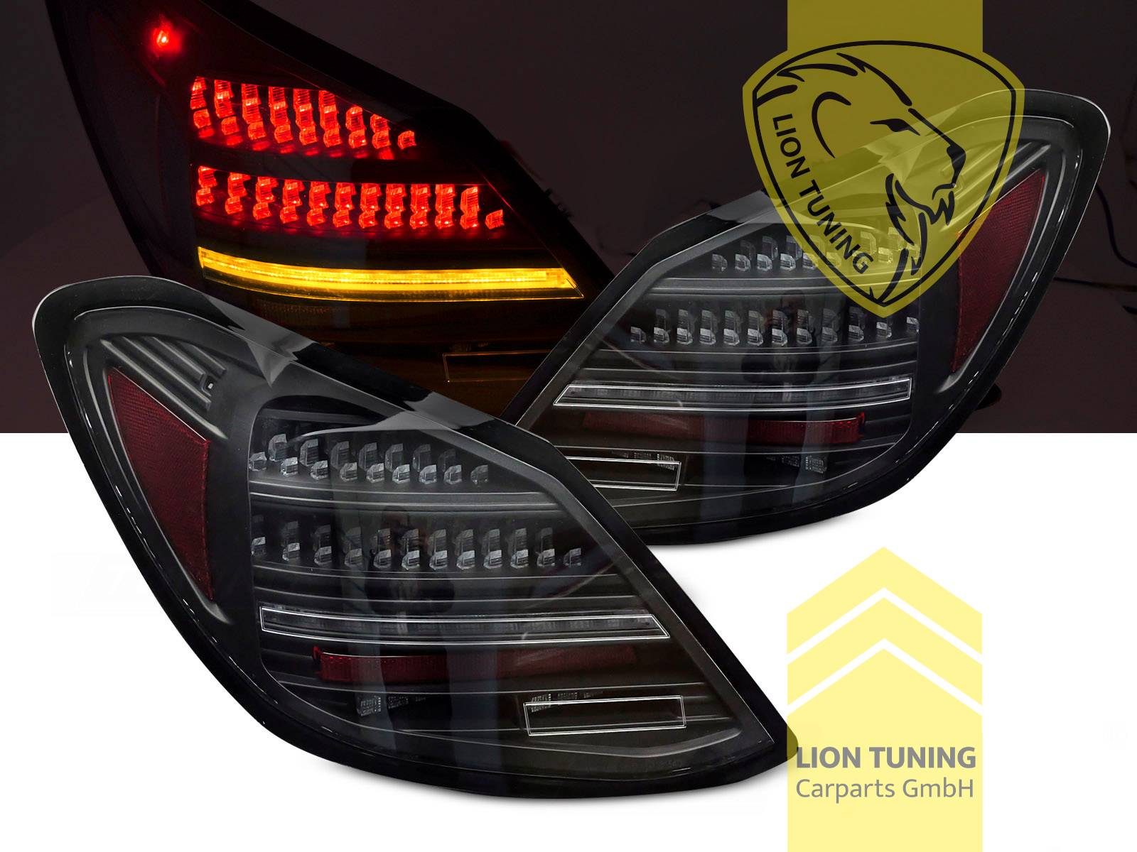 LED, mit LED Blinker, dynamischer LED Blinker, schwarz, nur passend bei Fahrzeugen mit Original Halogen Rückleuchten, Eintragungsfrei / mit E-Prüfzeichen