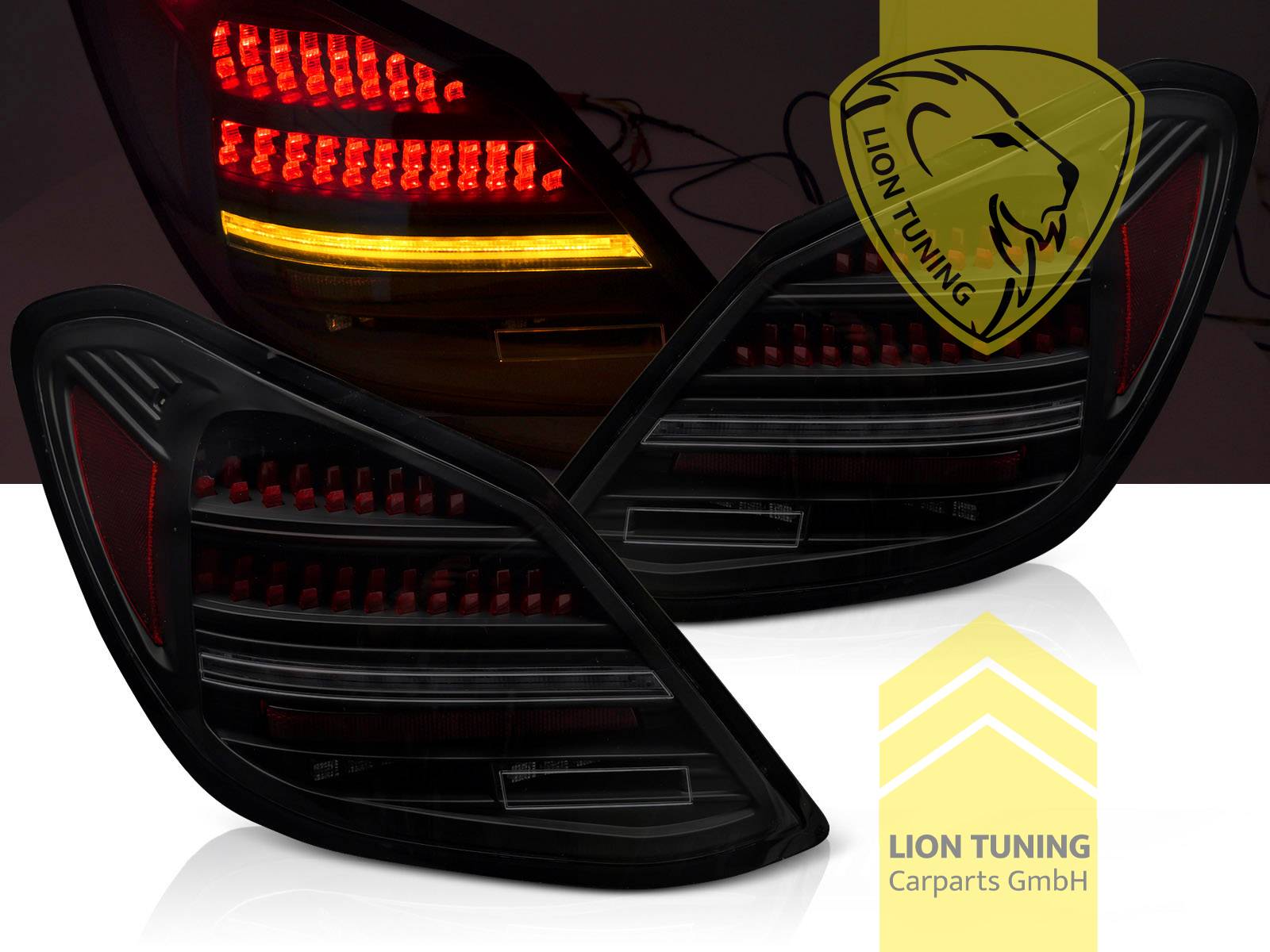 LED, mit LED Blinker, dynamischer LED Blinker, schwarz, rot, smoke, nur passend bei Fahrzeugen mit Original Halogen Rückleuchten, Eintragungsfrei / mit E-Prüfzeichen